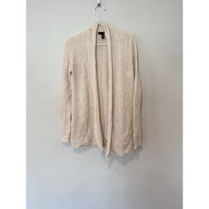 Bloomingdales Aqua Drape Open Front 100% Cashmere Cardigan Sweater XS $198 1637